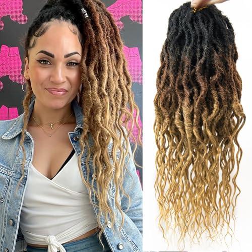 8Packs Faux Locs Crochet Hair 16Inch Soft Locs, Crochet Locs With Curly Ends Dreadlock Extensions Boho Faux Locs Crochet Braids for Black Women(OT30/27, 16(Pack of 8))