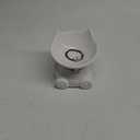 Disoza Ceramic Raised Cat Bowls for Indoor Cats 5.8 Inch White Cute Elevated Cat Food Bowls 15° Tilted Whisker Friendly Cat Water Bowl Dishwasher Safe Puppy Feeding Set Supplies Cat Dog Accessories