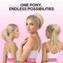 REECHO Ponytail Extension, 8" Short Mini Claw Clip Pony Tail Hair Extensions Natural Soft Feather-Light Tension-Free Ponytail Hairpiece for Women - Light Brown with Highlights