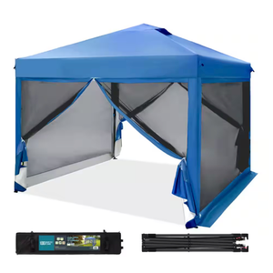 PHI VILLA
10 ft. x 10 ft. Blue Outdoor Patio Pop-Up Canopy with Netting