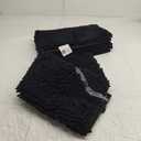 H.VERSAILTEX Black Bathroom Rug Set 2 Piece, Bath Mats for Bathroom Floor, Super Thick Soft Shaggy Chenille Bath Mats Machine Washable, Dry Fast Water Absorbent Bath Mats(20" x 32"/17" x 24")