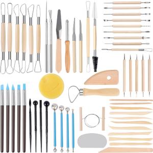 57PCS Pottery Sculpting Tools Ceramic Clay Carving Tools Set for Beginners Expert Art Crafts Kid's After School Pottery Clay Tool