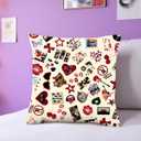 Y2K Room Decor Aesthetic Throw Pillow Covers - Cute Downtown Girl Room Decor, Coquette Y2k 2000's Grunge Print, Trendy Bedroom Decor for Teen Girls, 18x18 Inch