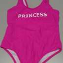 IFFEI Mommy and Me Family Matching Swimsuits Women One Piece Tummy Control Bathing Suit Letter Printed Swimwear Pink Girls: 4-5 Years