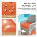 UNIKOME Outdoor Chair Cushions Set of 4, Water Resistant Patio Seat Cushions with Ties for Outdoor Furniture, High-Density Foam, UV & Fade Resistant, Piped Edge – 24" x 24" x 4", Orange