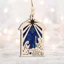 2 x Nativity Ornament Christ The Savior is Born  Wooden Christmas Tree Decoration with Holy Family & Star of Bethlehem  Rustic Christian Holiday Keepsake & Religious Ornament Gift