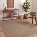 GarveeHome Easy Jute Rug 8x10 Washable Non Slip Solid Brown Living Room Rugs