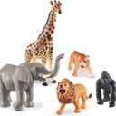 Learning Resources Jumbo Jungle Animals, Animal Toys for Kids, Safari Animals, 5 Pieces, Ages 18 months+