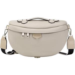 Eslcorri Crossbody Bags for Women - Fashion Sling Purse Shoulder Bag Fanny Pack Leather Causal Chest Bum Bag Cross Body Purse (Off-white)
