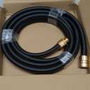 Giraffe Tools Garden Hose 5/8" Custom Length, No Kink, Flexible, Leakproof Water Hose, 600 Burst PSI, 15ft Male Female Fittings,Black Orange