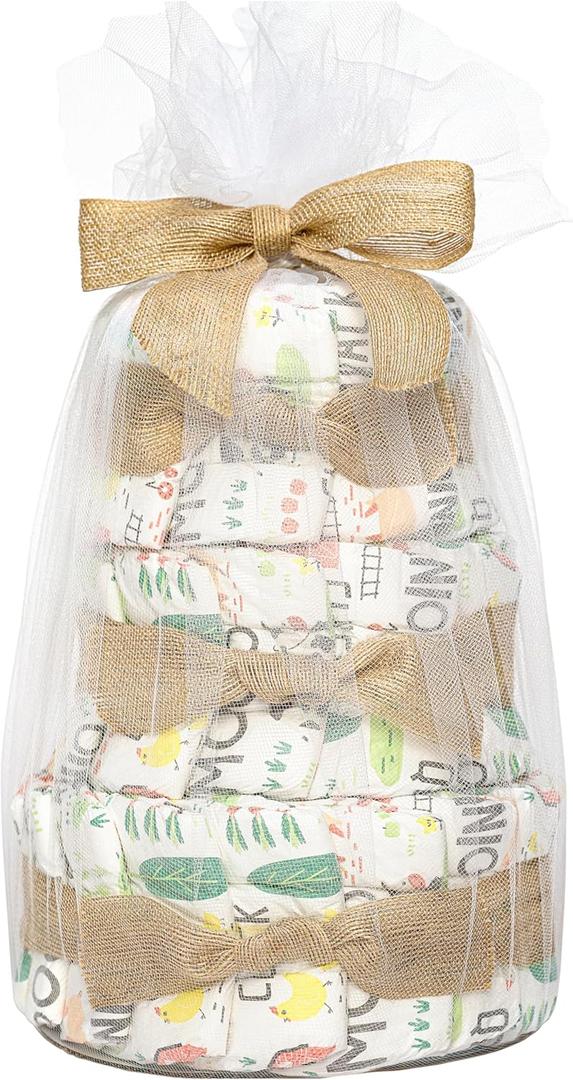 The Honest Company Diaper Cake, Diapers Baby Personal Care Plant-Based Wipes Barnyard Babies Regular Size 1 8-14 lbs 35 Count