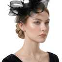 Fascinators Headband with Feather, Women's Tea Party Hat for Derby Events, Cocktail, Wedding, Fancy Dress Party