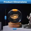 3D Galaxy Lamp Night Light 2.4 in. USB Sphere Light Crystal Ball Wooden Base Cool Lamps for Bedroom Teen Girl Gifts Trendy Stuff Kids Night Light Globe Light Elegant Design Home Decor (Galaxy)