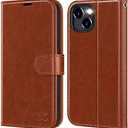 OCASE Compatible with iPhone 15 Wallet Case, PU Leather Flip Folio Case with Card Holders RFID Blocking Kickstand [Shockproof TPU Inner Shell] Phone Cover 6.1 Inch 2023, Brown