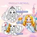 Zynlio 12 Packs Princess Pre Drawn Canvas for Painting, Pre Printed Cute Bulk Painting Canvas with Pictures to Paint Gift