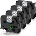 TZe-141 TZe141 TZe TZ Tape 18mm 0.7 Laminated Clear Replacement for Brother P Touch Label Tape 3/4 Inch Label Maker Tape, Compatible with PT-D400 PT-D410 PT-D600 PT-D610BT PT-P700BT, 4-Pack (Black on Clear)