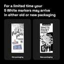 ARTISTRO 5 White Paint Pen for Rock Painting, Stone, Ceramic, Glass, Wood, Tire, Fabric, Metal, Canvas. Set of 5 Acrylic Paint White Marker Water-based Extra-fine Tip