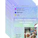 Bleidruck Printable Sparkle Holographic Sticker Paper 20 Sheets 8.5x11 Inch Waterproof Glitter Vinyl Sticker Paper Quick Dry for Inkjet/Laser Printer