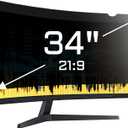 ZYY 34 Inch(diagonal) Computer Privacy Screen Filter (31 1/4  13 3/8) With Anti Glare, Anti UV Protection, Curved Monitor Privacy Screen Protector Film 21:9 Aspect Ratio For Desktop Computer Monitor