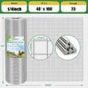 Gbekery Hardware Cloth 1/4 inch 48in x 100ft 23 Gauge, Chicken Wire Hot-dip Galvanized After Welding Fence Roll Garden Plant Welded Metal Wire Fencing Roll, Rabbit Cages Snake Fence