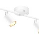 White Track Lighting Ceiling Fixture, Kitchen Light Fixtures, 30" 4-Light Rotatable LED Track Lights, Semi Flush Wall Sconces Lighting for Dining Room/Hallway/Office(GU10 Socket, Bulb Not Included) (4-Light Track Light(White))