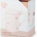 Pinky Up Annette Ceramic Tea Cup with Infuser and Lid, Travel Mug for Loose Leaf Teas, Home Office, Camping, Picnic Party, 12 oz, Set of 1, Honeycomb