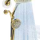 Dual Handheld Shower Head Combo, 2-in-1 Rain Shower Heads System 8 Inch Rainfall Shower Head and 10 Modes High Pressure Hand Held Showerhead with Built-in Power Wash