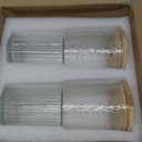 32oz Ribbed Glassware Large Cup, Glass Cups With Lids And Straws,Iced Coffee Cups With Lids,Glasses Drinking Set,Cute Cups,Boba Cup,With Straw Brush,Ideal Gift