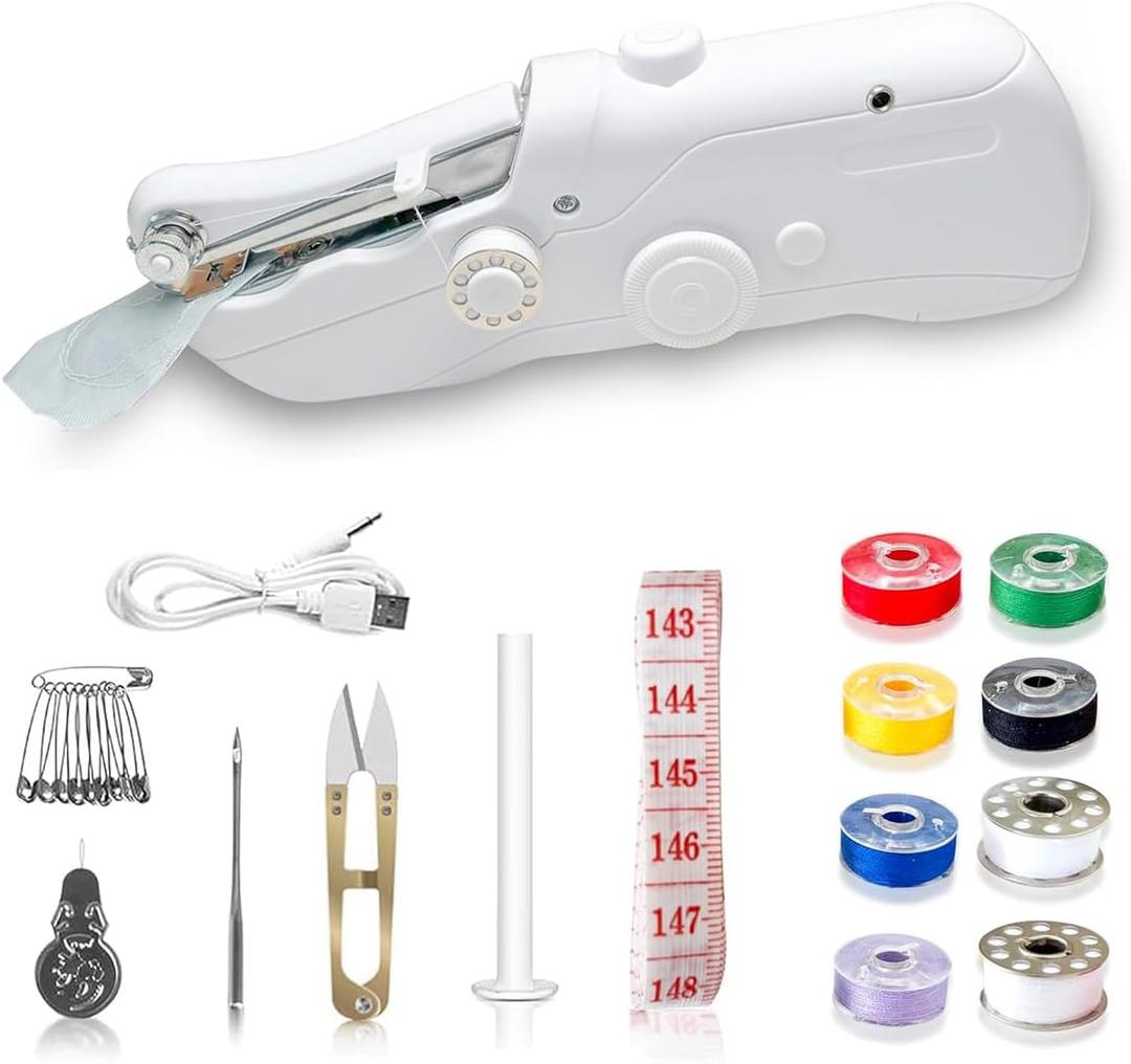 Handheld Sewing Machine, Portable Mini Sewing Machines for Beginners, Quick Stitching with Accessory Kit, Electric Sewing Machine for DIY Projects at Home or Travel