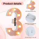 Treela 8.7'' Birthday Decorative LED Light up Numbers, Glitter Marquee Number Sign for Night Birthday Party Decorations Anniversary Bar LED Sign Backdrop Wall Table Centerpieces(30th,Rose Gold)