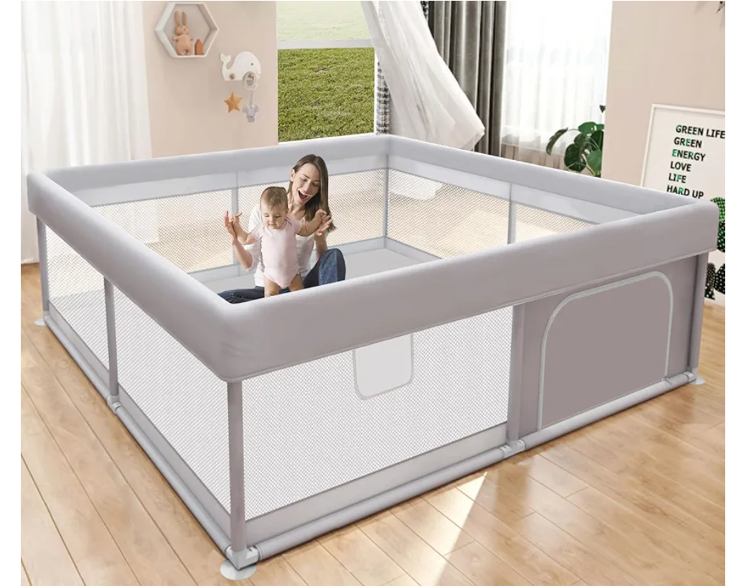 Baby Playpen 50x50 Inch, Play Pens for Babies and Toddlers Baby Fence Play Yards for Indoor & Outdoor with Breathable Mesh Anti-Fall Playpen