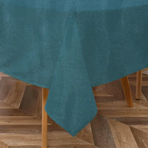 Majestic Giftware Tablecloth for Rectangle Table (TCE14-54144) Teal Color 100% Cotton Twill Dining Table Cover | Decorative Washable Tablecloth for Birthday, Home, Kitchen, Dining (65X90)