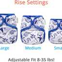 OsoCozy One Size Cloth Diaper Covers - Adjustable Snap Fit & Double Leg Gussets for Baby Boys & Girls from 8-35 Pounds. Use with Prefold, Flat or Fitted Cloth Diapers or Snap-in Inserts.