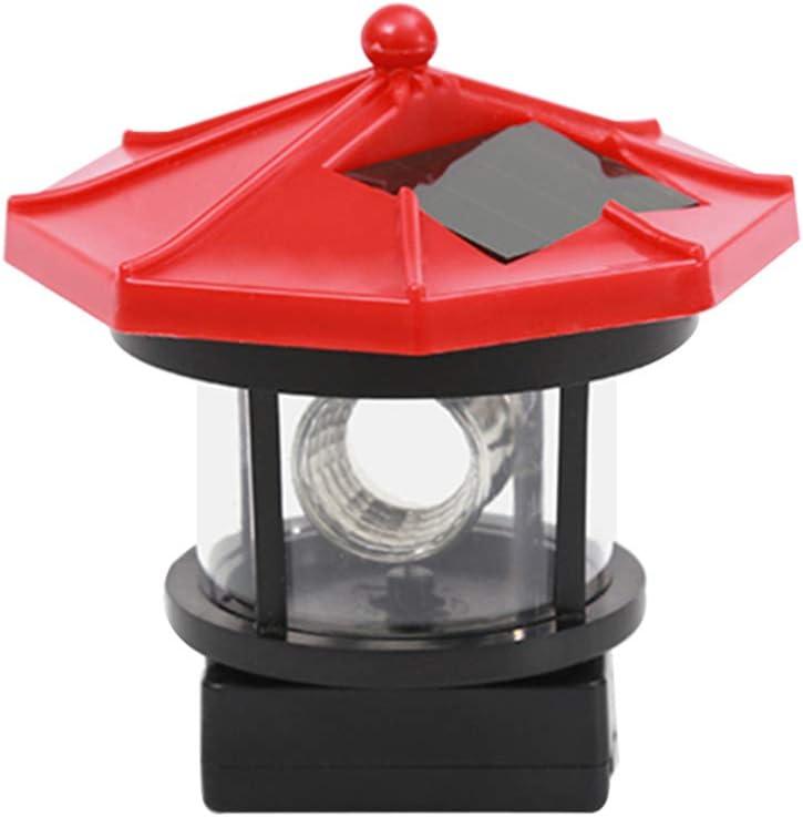 Uonlytech Solar LED Lighthouse Waterproof Landscape Lamp Garden Lamp for Outdoor Lawn Patio Pond Ornament Decoration Red (10*10*10cm)