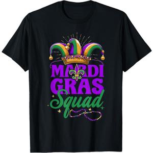 Mardi Gras Squad Matching Group Mardi Gras Cruise Crew Party T-Shirt, Size S