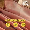 NICETOWN Linen Sheer Burnt Orange Curtains, Rod Pocket & Back Tab Faux Linen Semi Sheer Burlap Window Treatments Privacy with Light Filtering for Bedroom/Living Room, W52 x L95, 2 Panels