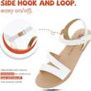 Girls Sandals Open Toe Strappy Summer Shoes Dress Sandals for Girls (White)