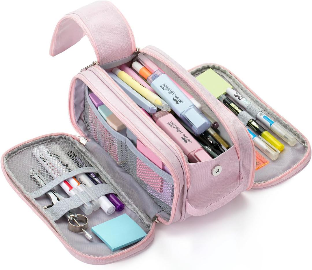 Mr. Pen- Large Capacity Pencil Case, Big Capacity Pencil Case, Big Pencil Pouch, Pen Pouch, Pen Bag (Pink)