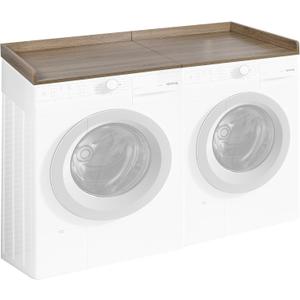Washer Dryer Countertop, Laundry Countertop with Edge Rails, 27.5" Depth x 54" Washer and Dryer Covers for The top, for for Laundry Room Organization and StorageKnife Wood Color