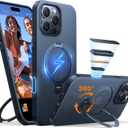 TORRAS 360 Spin for iPhone 16 Pro Case with Camera Control Button, Fit for MagSafe, Builtin Kickstand & Ring Holder, MilGrade Protective Camera Capture Cover Case for iPhone 16 Pro, Black 6.3''