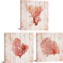 OuElegent Coral Canvas Wall Art Pink Paintings Modern Coastal Ocean Life Artwork for Living Room Bedroom Bathroom Decoration 3 Pieces Framed Wall Decor 16"x16"x3 Pcs (pink, medium)