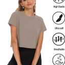 Dalavch 4/6 Pack Women's Crop Top Short Sleeve Athletic Workout Yoga Running Gym Casual Tees T-Shirts Loose Fit (XL)