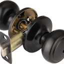 Matte Black Door Knobs,Interior Door Knob with Lock,Coastal Style Door knob for Privacy and Bedroom (Bath or Privacy)