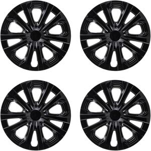 Hubcaps Wheel Covers Fit for 2016-2022 Toyota Prius & 2017-2022 Prius Prime & 2020-2024 Corolla Hybrid Wheel Rim Covers, Snap On Installation (15-inch Set of 4 Pcs) (Glossy Black)