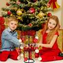 2 FT Jesus Iron Christmas Tree Ornament Display Stand with Hanger Hook Metal Ornament Display Tree Stand Hanger for Jesus Christmas Balls Bauble Decorations Gift Craft Tabletop(Black)