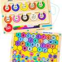 2 in 1 Double Side Magnetic Color and Number Maze, Montessori Alphabet Maze Board Toddlers Toys, Magnet Puzzle Learning Counting Color Matching Toy Clearance Deal