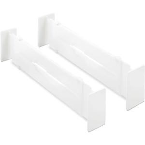 Whitmor Adjustable Organizers Drawer Dividers, Set of 2, White