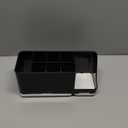 YONGAIJIA Toothbrush Holder for Bathroom Organizer with Diatom mud Board，Detachable 8 Slots Kids Electric Toothbrush Holder and Toothpaste Stand for Countertop Accessories Storage (Black)