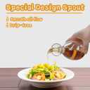Affogato Glass Oil Bottle with Spout, Olive Oil Dispenser Vinegar Drizzler Pourer Stopper Pot, Soy Sauce Vinegar Cruet Non Drip Heat-Resistant for Cooking Kitchen Restaurant BBQ (10 oz)
