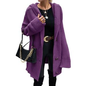 Taodou Women's Cardigan with Hood and Button Front Open Front M